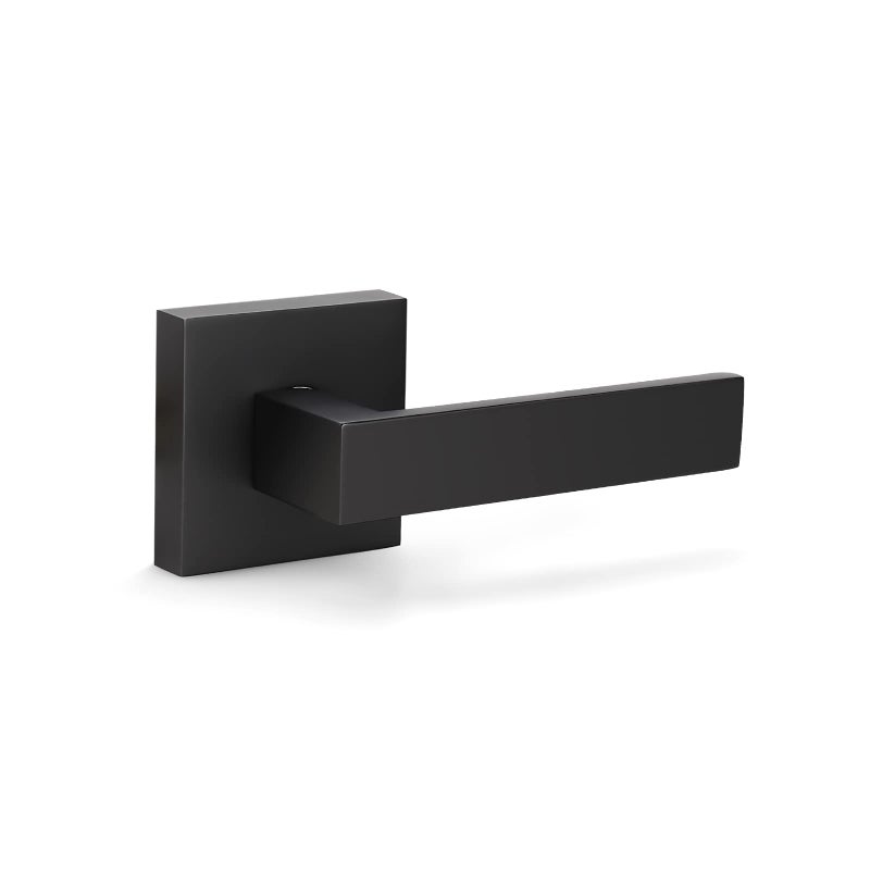 KNOBWELL 1 Pack Heavy Duty Dummy Lever for Interior Door, Heavy Duty Dummy Handle, Single Sided, Matte Black Finish, Leversets for Interior Doors, Right/Left Handing 0.93 lb (Only One Side Use) - Image 1